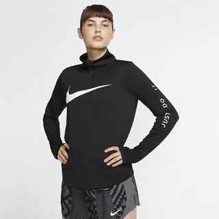 Top Nike 1/4-Zip Running Dama Negrii Albi | PCQF-20631